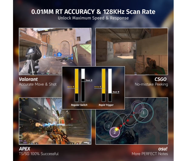 Attack Shark X68 HE Rapid Trigger 8kHz/128kHz Poron czarna 6972792470634 - 1349050 - zdjęcie 5
